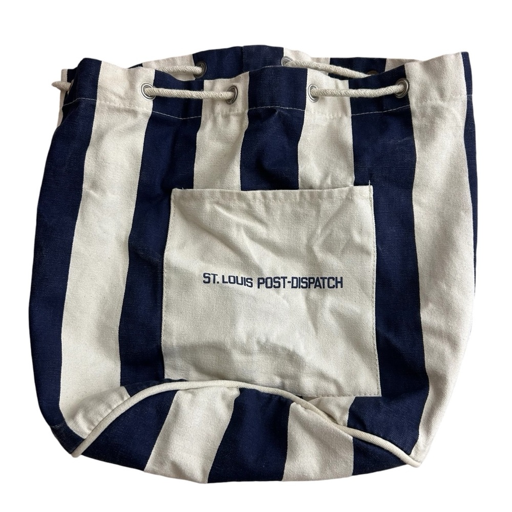 Saint Louis Post-Dispatch Striped Bag with Cinch Closure